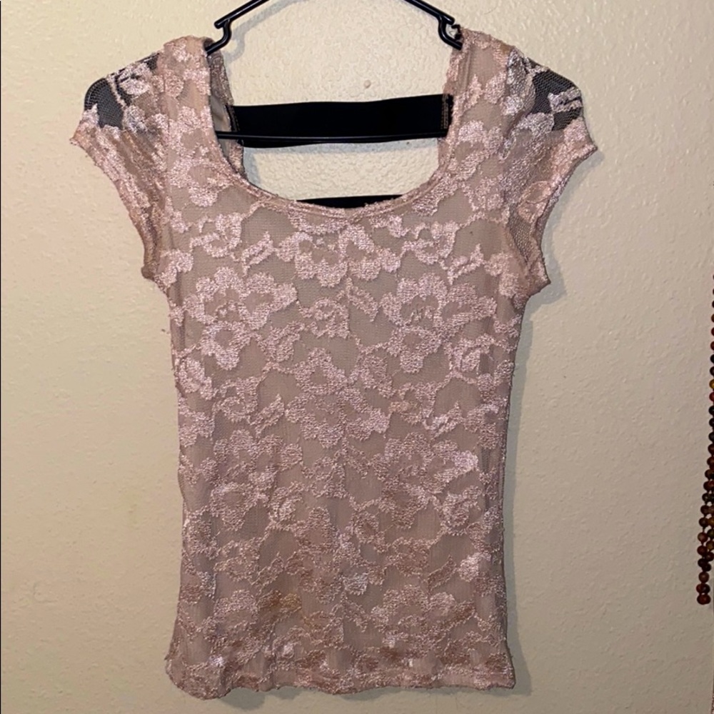 Floral Blouse with Cut-Out Back